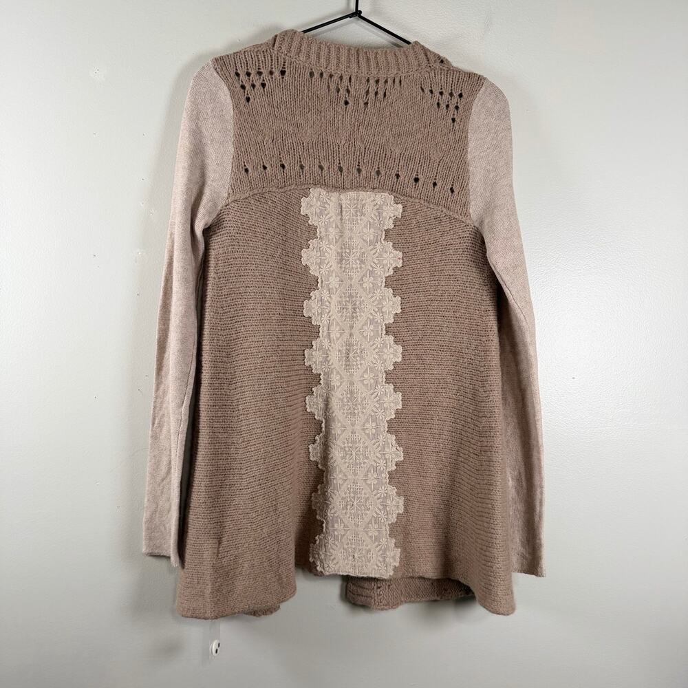 NWT Free People Womens Wool Pinwheel Cardigan Sweater Dark Oatmeal Size XS - Picture 7 of 7